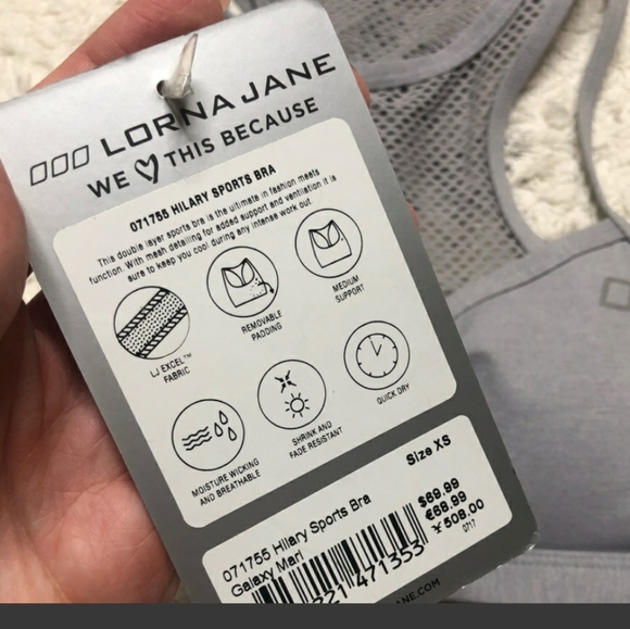 Lorna Jane hilary sports bra grey mesh workout new - Picture 5 of 5